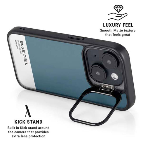 Bluesteel Color Palette iPhone 15 Kickstand Case